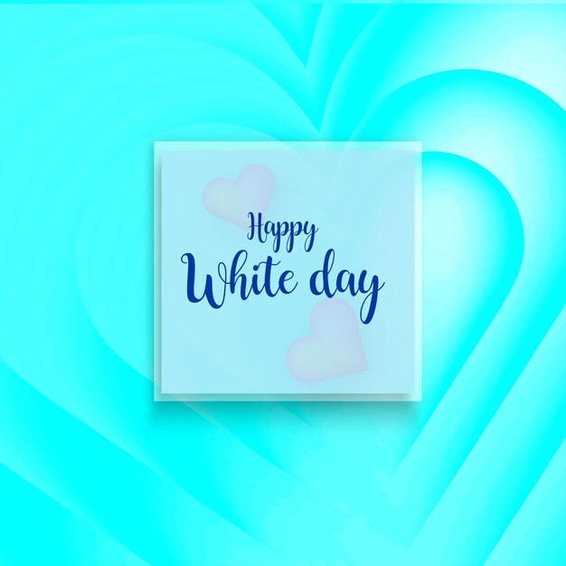 Happy white day groeten blauw hart achtergrond social media design banner