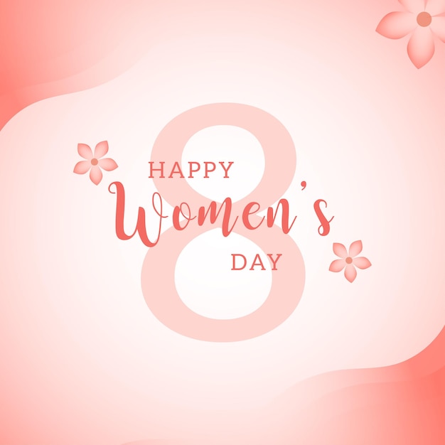 Happy womens day groeten lichtroze achtergrond social media design banner