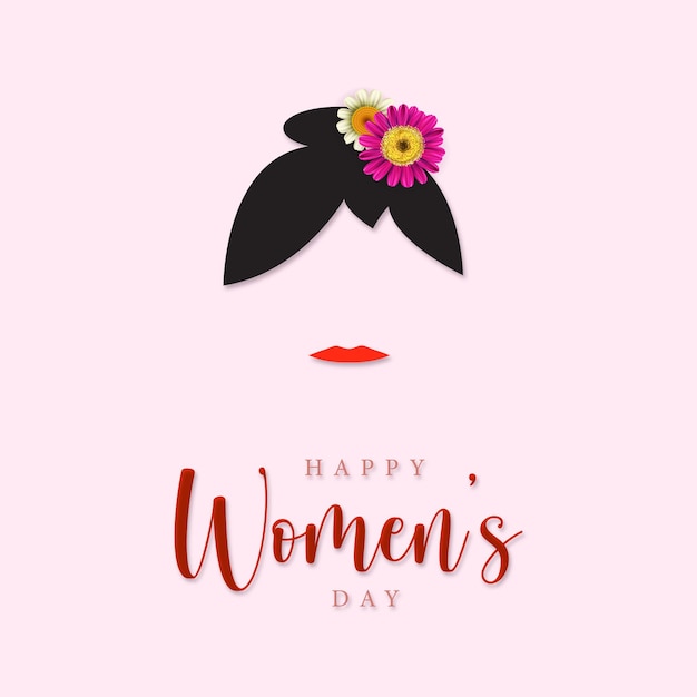 Happy Womens Day Groeten Witte Bloem Paarse Achtergrond Social Media Design Banner