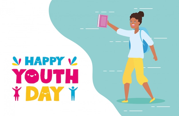 Gratis vector happy youth day