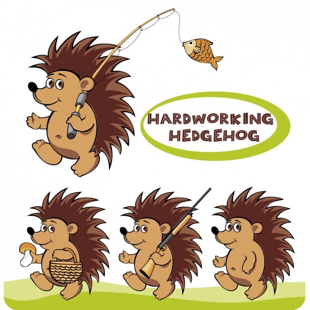 Gratis vector hardwerkende hedgehog illustratie