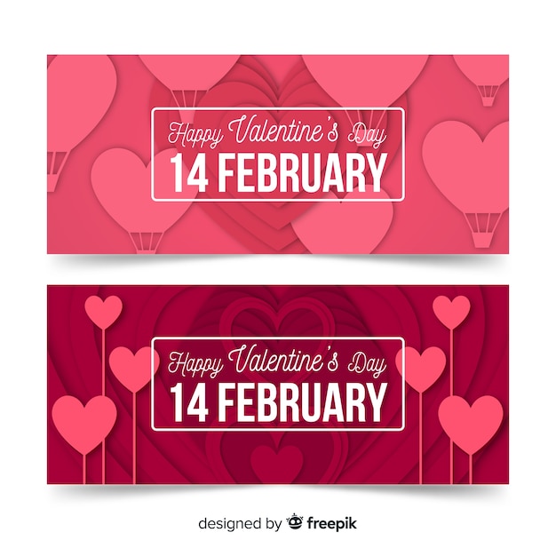 Gratis vector hart ballonnen valentijn banner