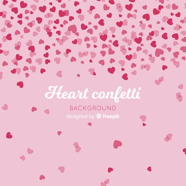 Gratis vector hart confetti achtergrond