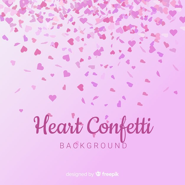 Gratis vector hart confetti achtergrond