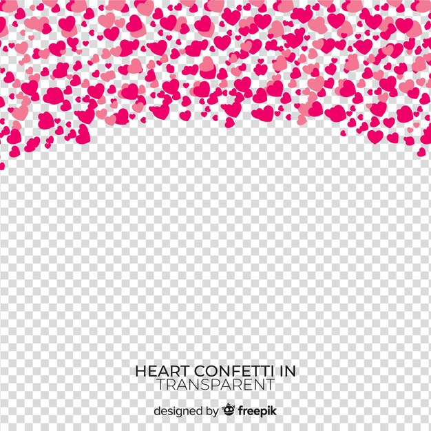 Hart confetti transparante achtergrond