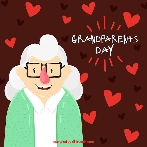 Gratis vector harten achtergrond met oma