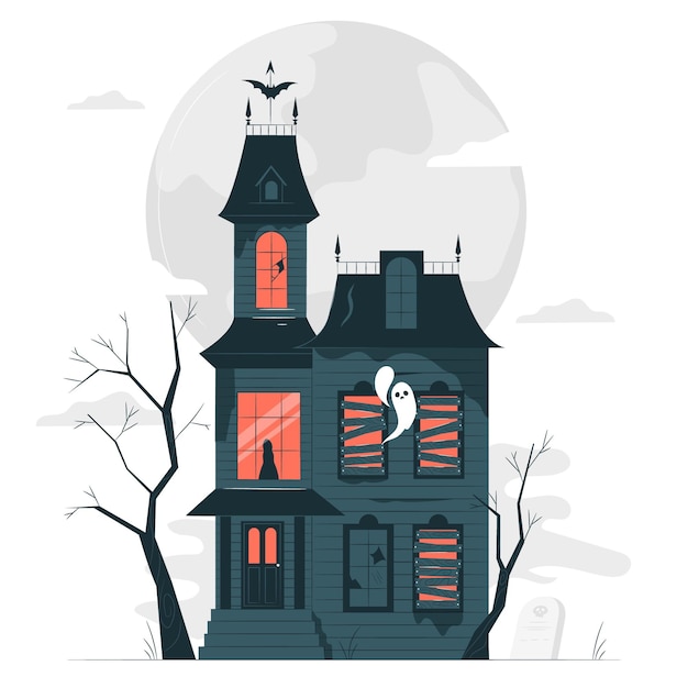 Haunted house concept illustratie
