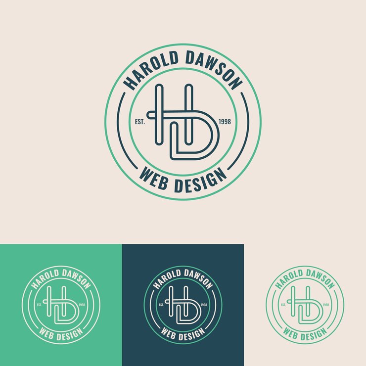 Gratis Vector hd monogram logo sjabloon