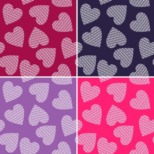 Gratis vector heart pattern collection