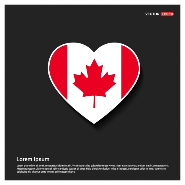 Heart Shaped Canadese Template Vlag
