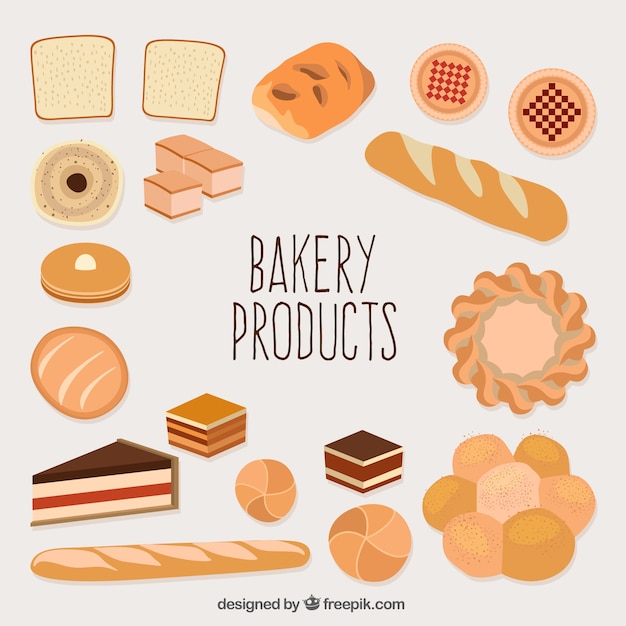 Gratis vector heerlijk bakkerijproducten