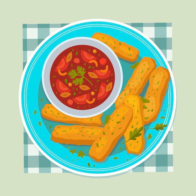 Gratis vector heerlijk comfort food concept