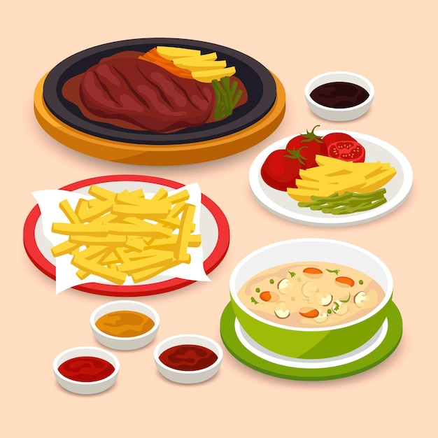 Gratis vector heerlijk comfort food concept