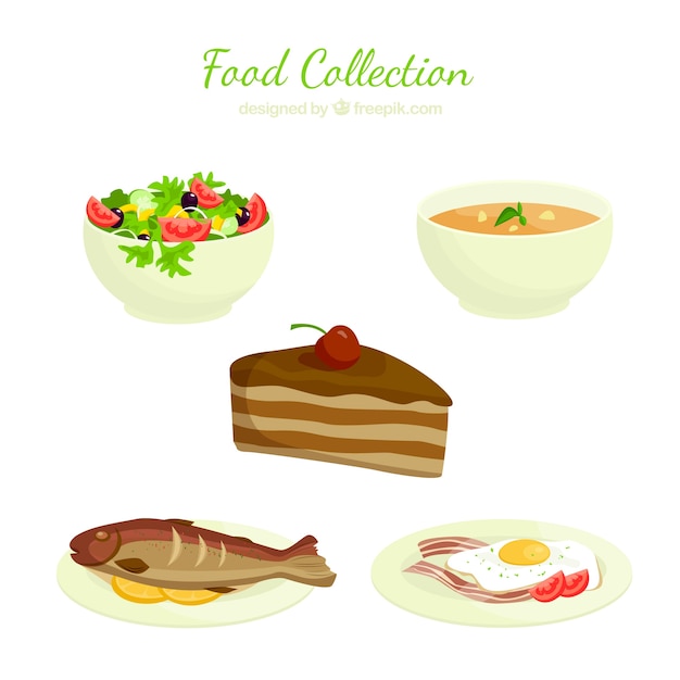 Gratis vector heerlijk eten collectie