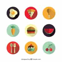 Gratis vector heerlijk eten iconen