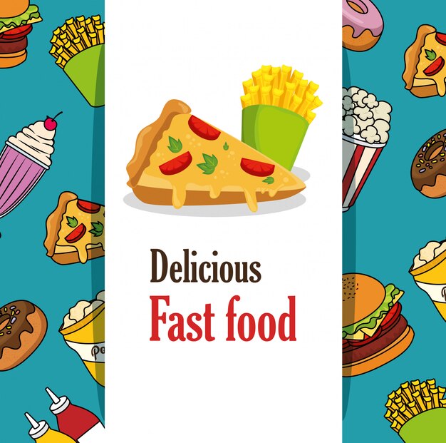 Gratis vector heerlijk fastfoodmenu