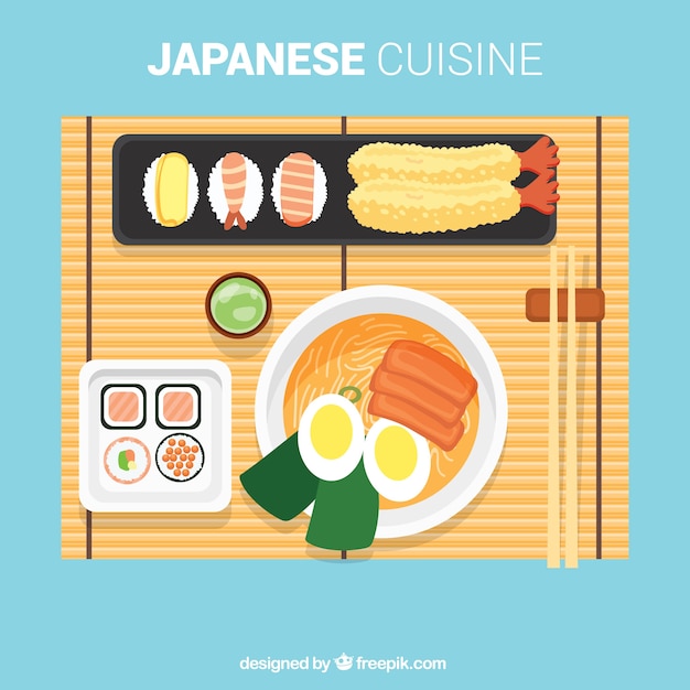 Gratis vector heerlijk japans voedsel