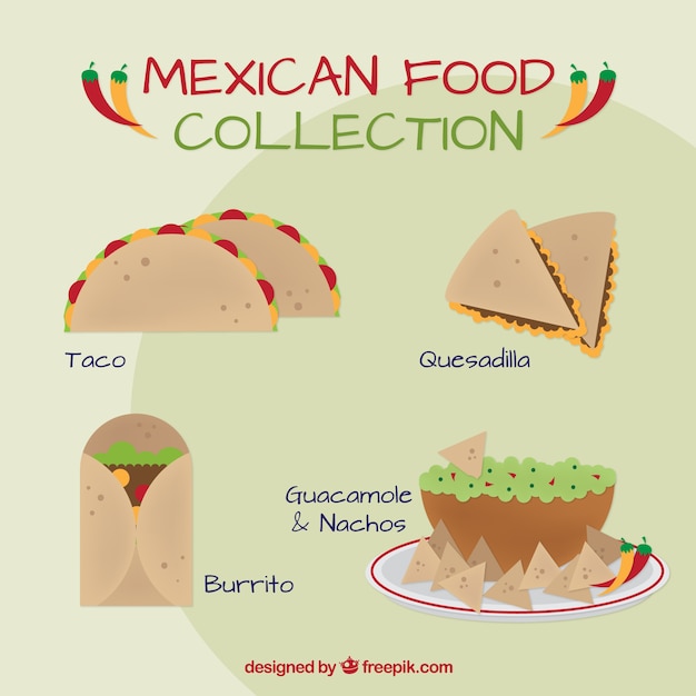 Gratis vector heerlijk mexicaans eten lunch