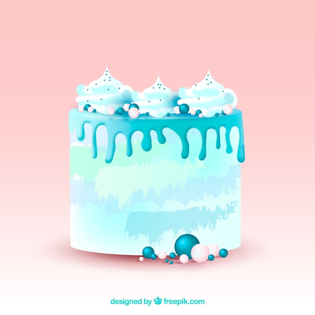 Gratis vector heerlijke cake in realistische stijl