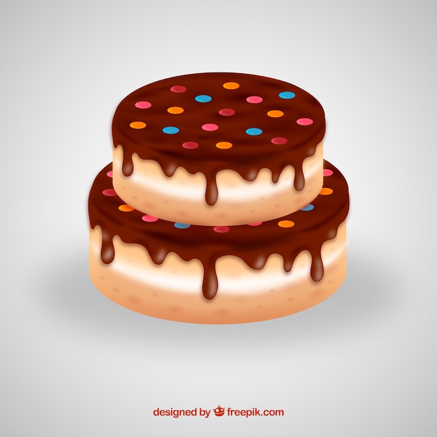 Gratis vector heerlijke cake met glazuur in realistische stijl