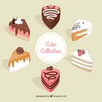 Gratis vector heerlijke cakescollectie in vlakke stijl