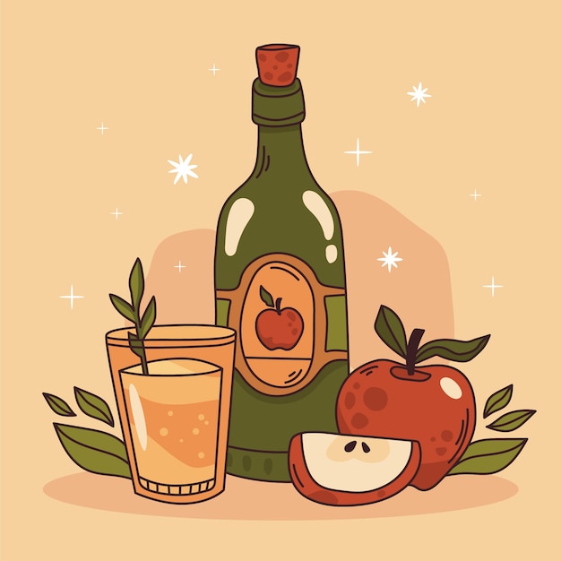 Gratis vector heerlijke cider drank illustratie