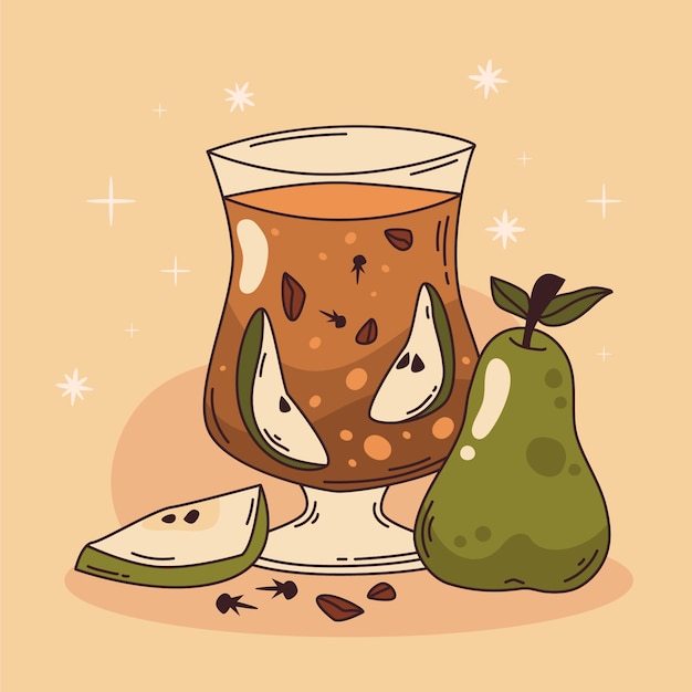 Gratis vector heerlijke cider drank illustratie