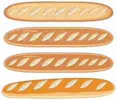 Gratis vector heerlijke franse baguette-cartoon