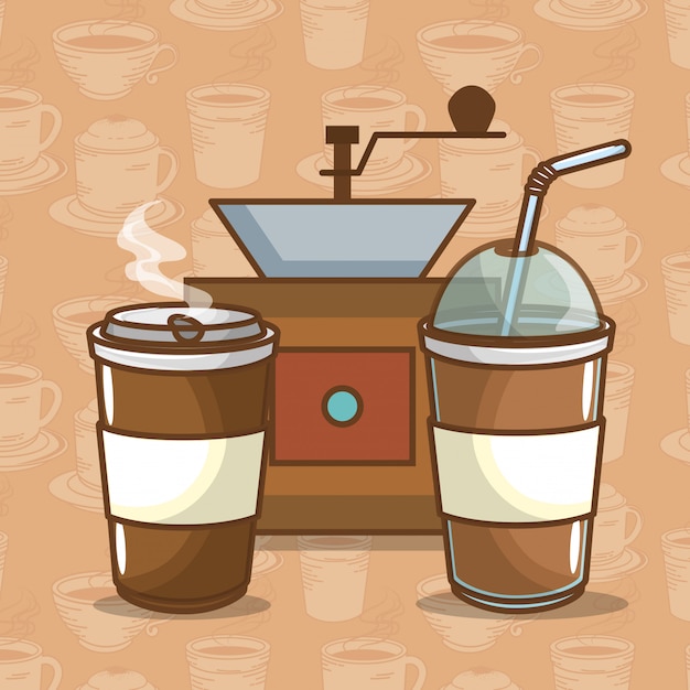 Gratis vector heerlijke koffie tijd elementen