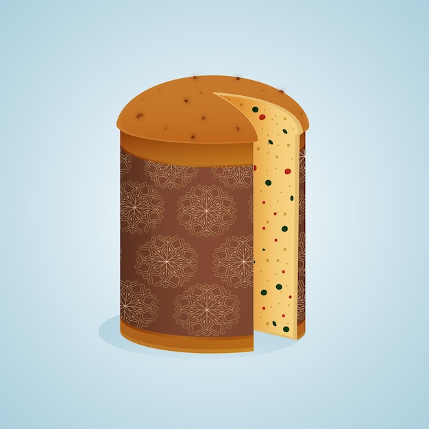 Gratis vector heerlijke panettone in plat design