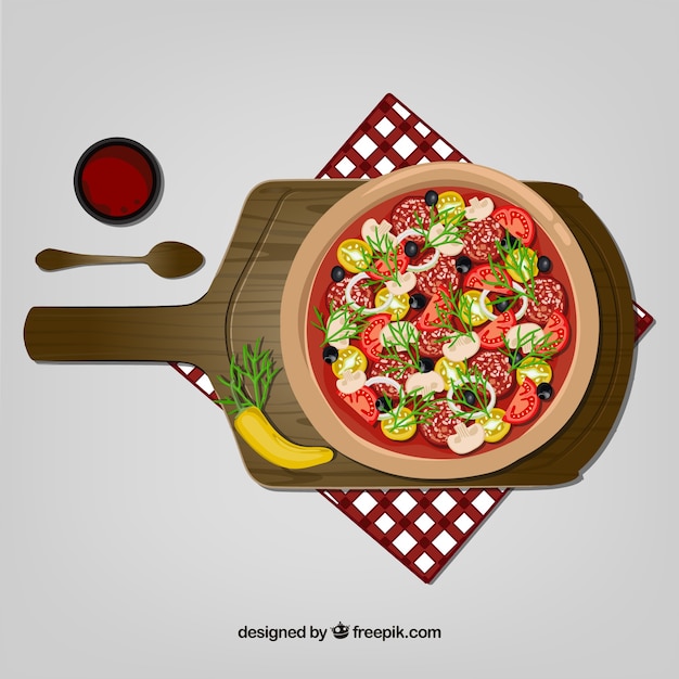 Gratis vector heerlijke pizza