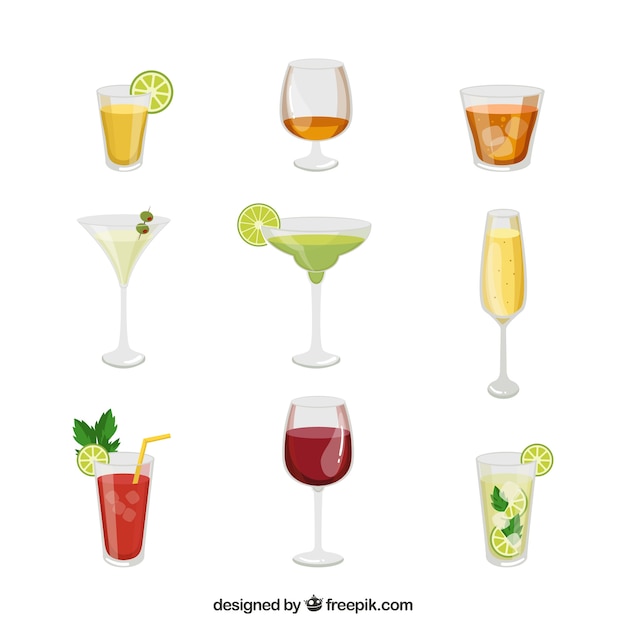 Gratis vector heerlijke verfrissende drankjes