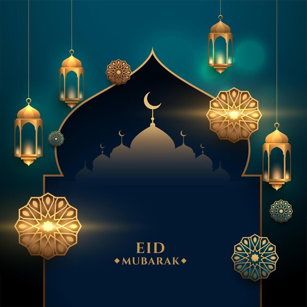 Heilige moslim eid mubarak festival wensen groet ontwerp