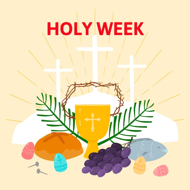 Gratis vector heilige week illustratie