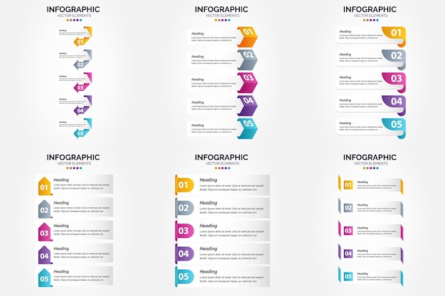 Heldere en opvallende vectorillustratie-infographics voor reclame in brochures, flyers en tijdschriften