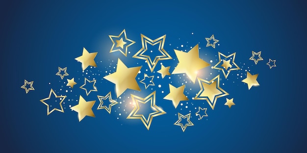 Heldere glanzende gouden sterren achtergrond illustratie viering party