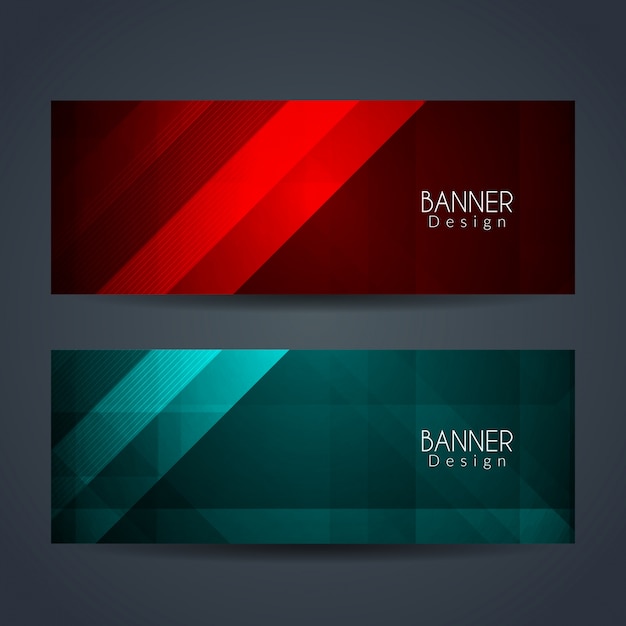 Gratis vector heldere kleurrijke modern banners ontwerp