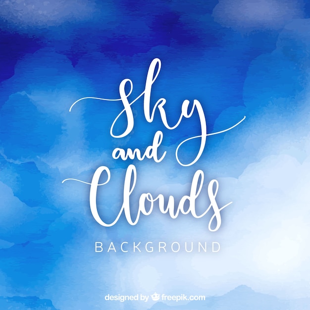 Hemel met wolken aquarel achtergrond