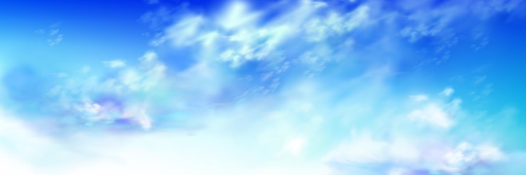 Gratis Vector hemelhemel met blauwe en witte zachte pluizige wolken