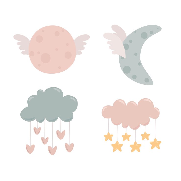 Gratis Vector hemelse elementen instellen
