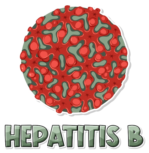 Hepatitis b-virus hbv op witte achtergrond