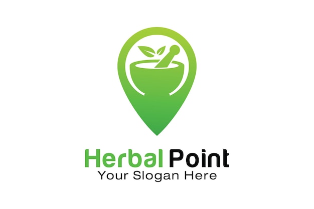 Herbal point logo ontwerpsjabloon