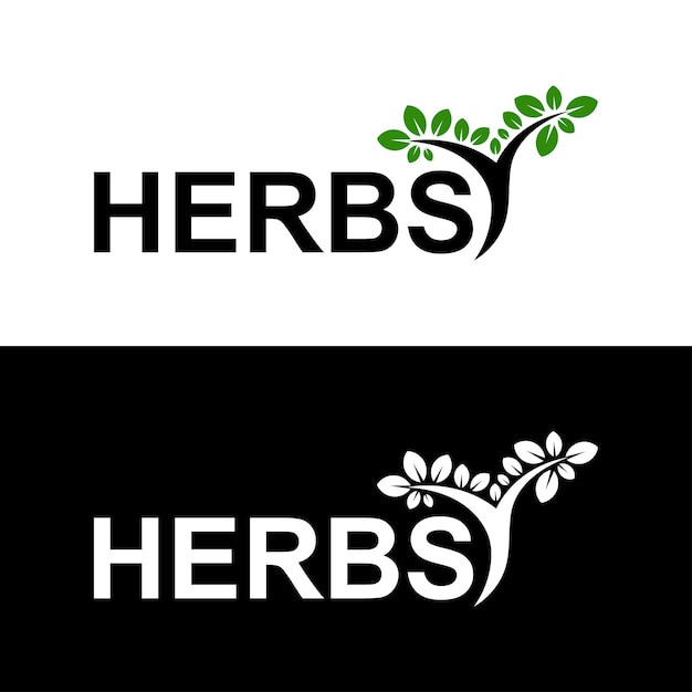 Herbs logo ontwerp icoon sjabloon