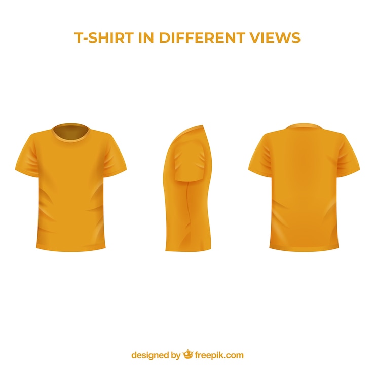 Gratis Vector heren t-shirt in verschillende opvattingen met realistische stijl