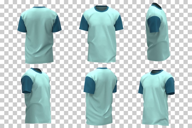 Heren t-shirt in verschillende weergaven mockup