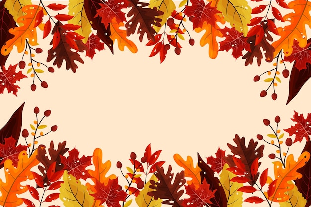 Herfst achtergrond in platte ontwerp