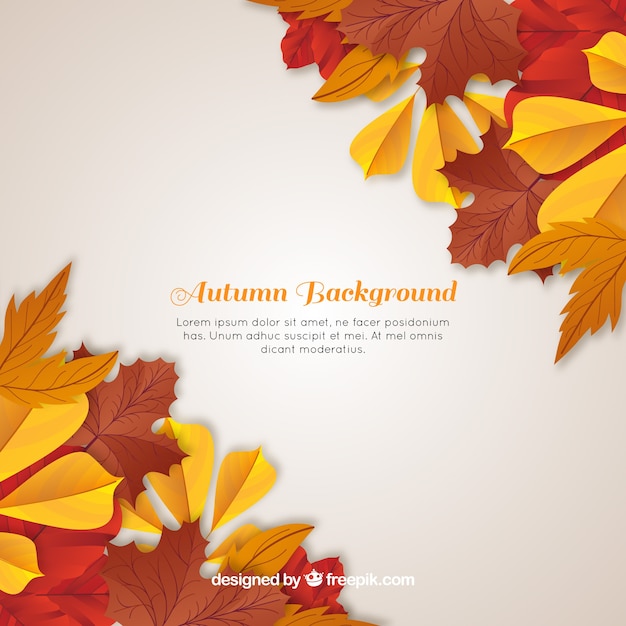 Gratis vector herfst achtergrond met realistische ontwerp