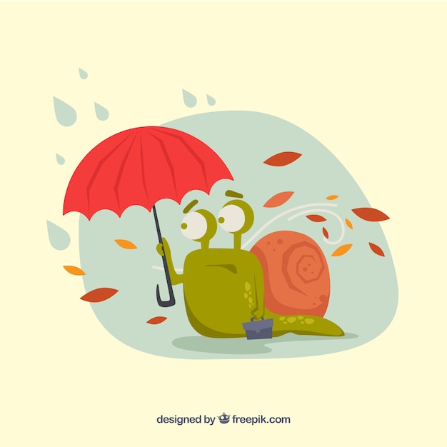 Gratis vector herfst achtergrond met slak