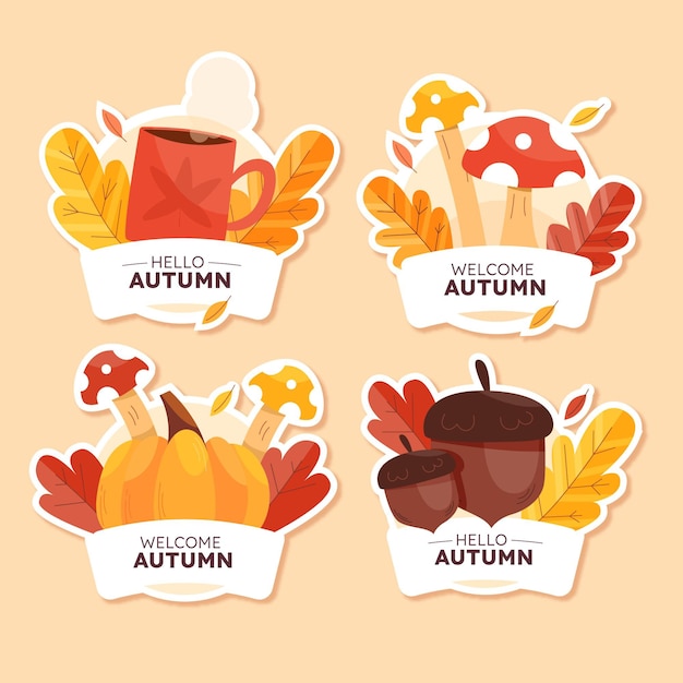 Gratis vector herfst badges collectie