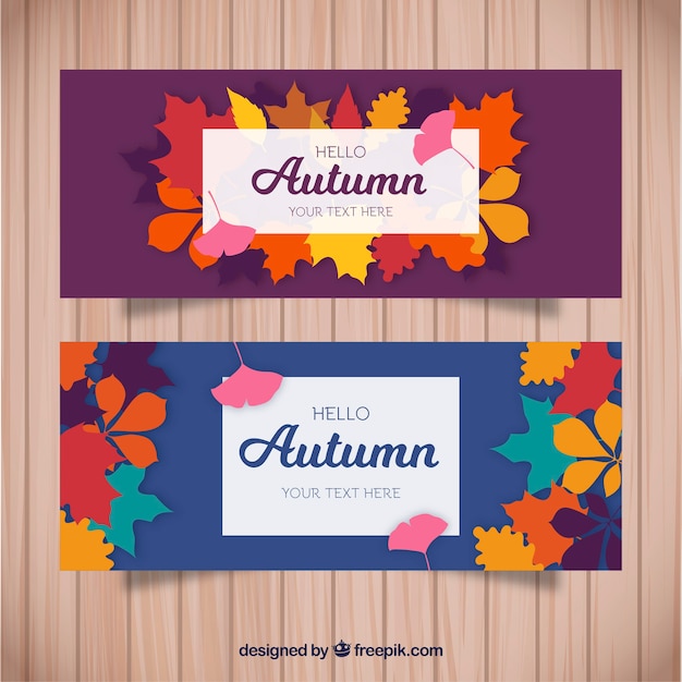 Herfst banners met kleurrijke bladeren